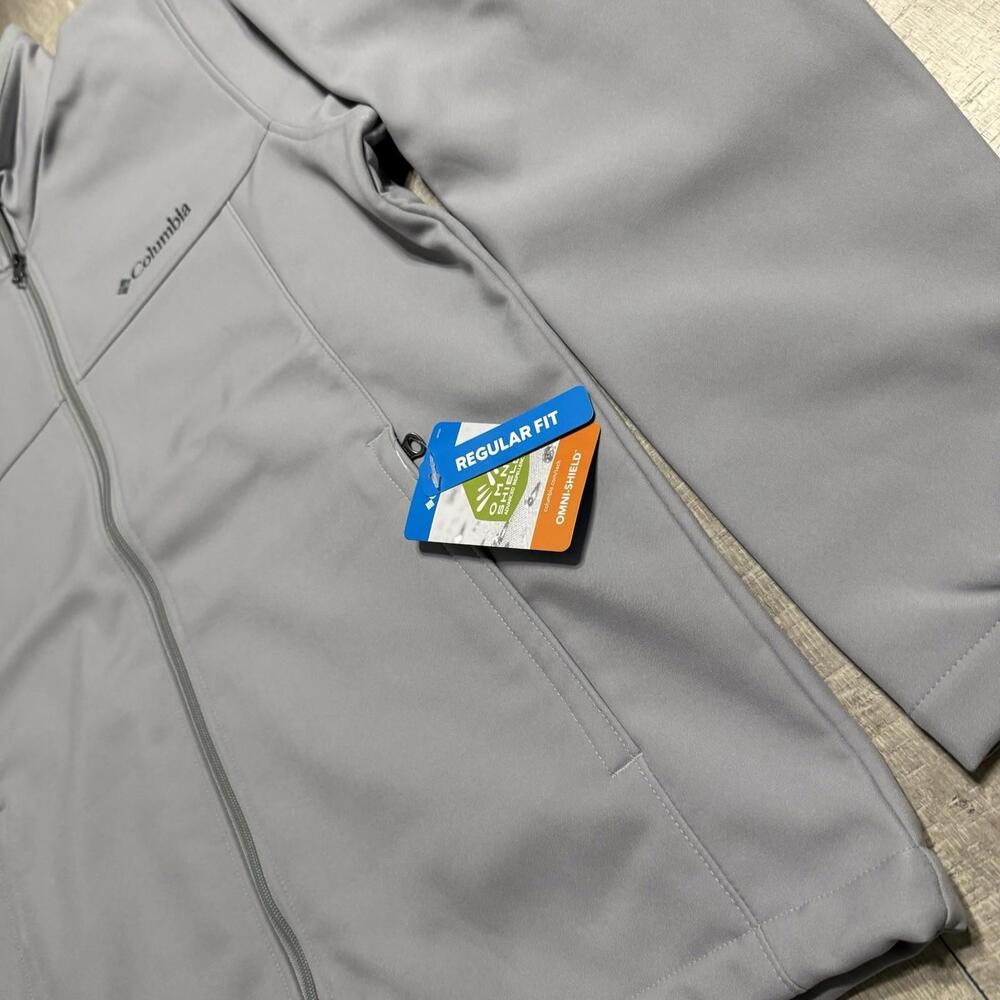Columbia Softshell Jacket Full Zip Bowen Lake II Light Gray  XM2159 039 Men - Picture 4 of 11
